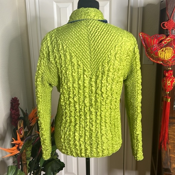 Ubu Blue & Green Quilted Colorful Abstract Zip Up Jacket with 2 Pockets M - Picture 6 of 10